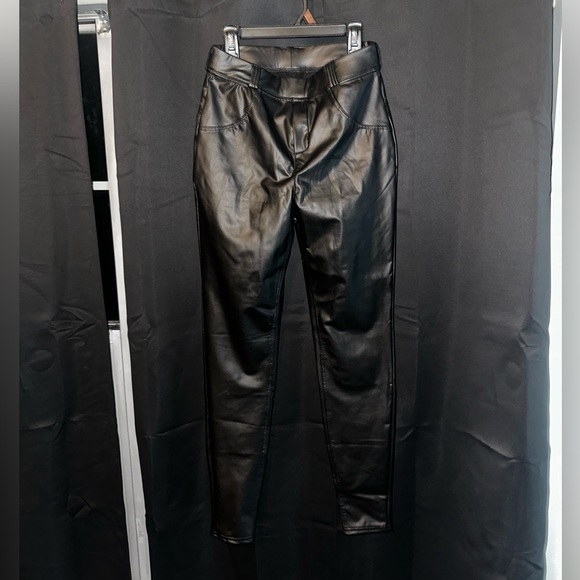 Pants - Faux leather black joggers